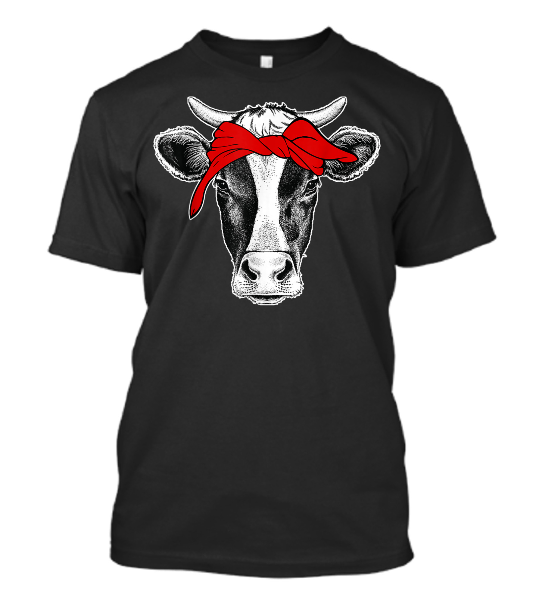 Boho Cow Red Bandana T-Shirt
