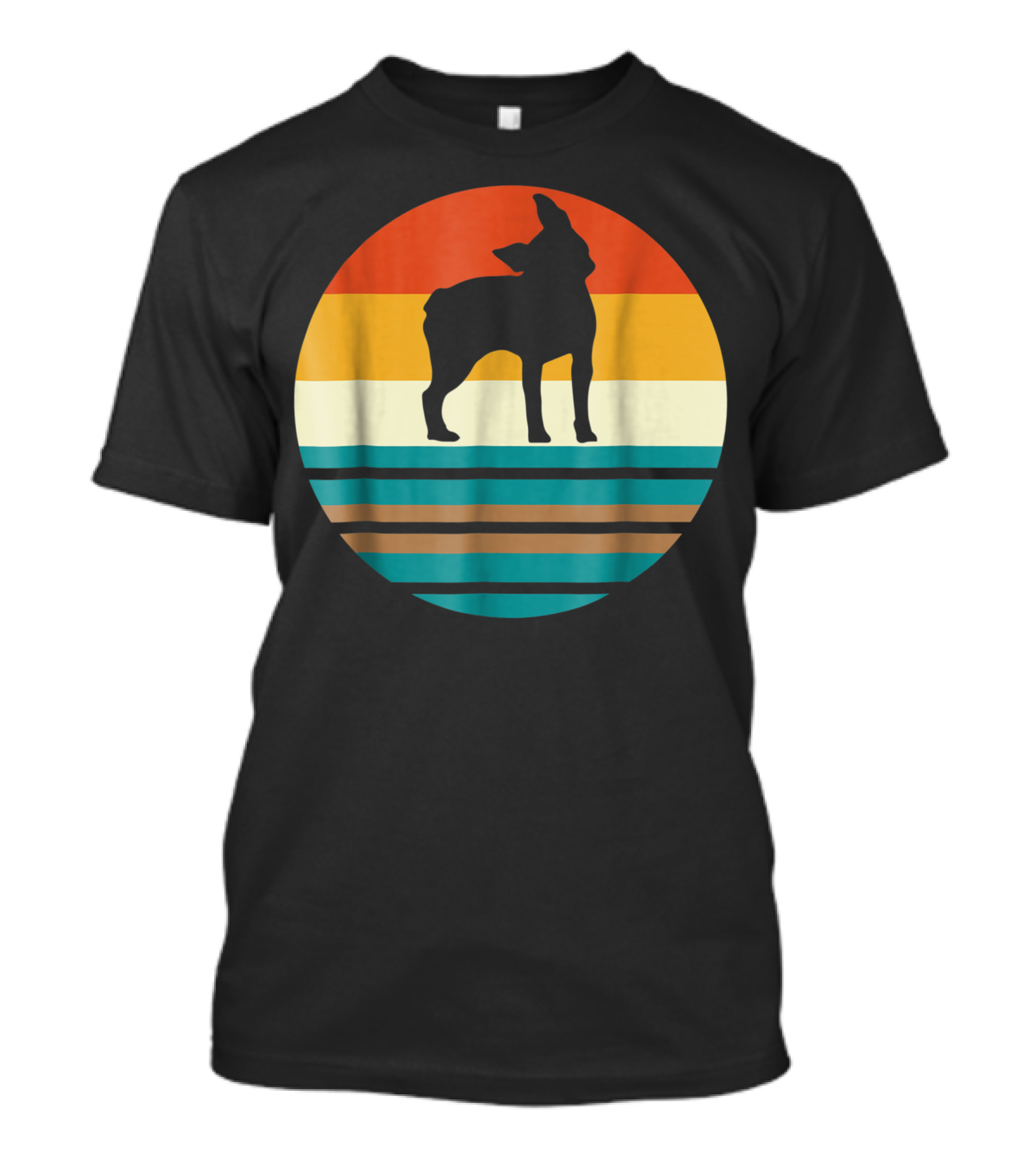 Boston Terrier Vintage Dog Retro Stripes Zz T-Shirt