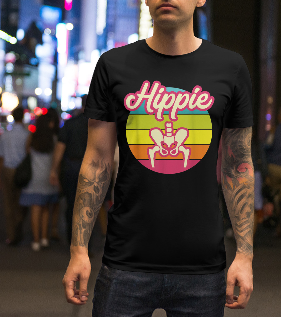 Hippie Sunset Broken Hip Surgery Get Well Soon Hip Replacement Vibes T-Shirt