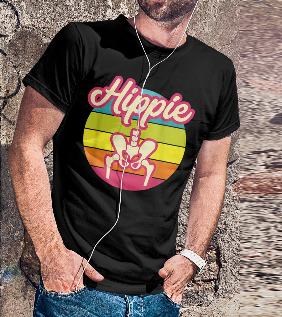 Hippie Sunset Broken Hip Surgery Get Well Soon Hip Replacement Vibes T-Shirt