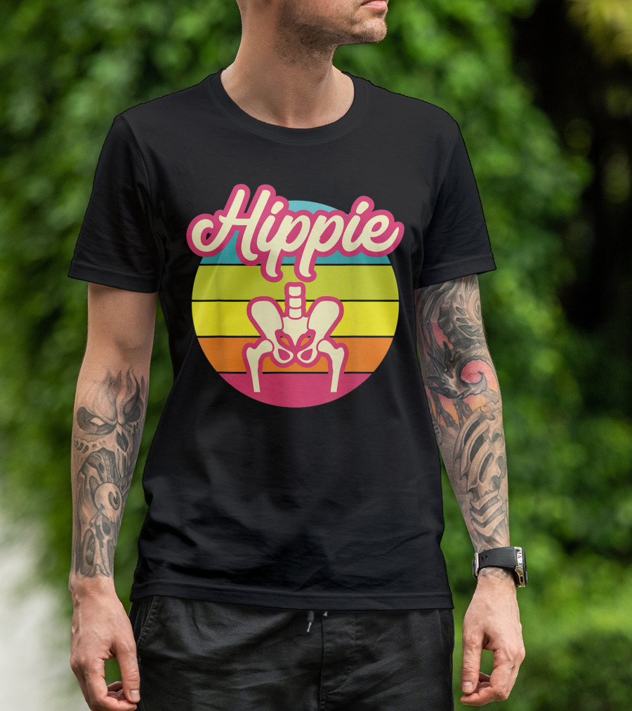 Hippie Sunset Broken Hip Surgery Get Well Soon Hip Replacement Vibes T-Shirt