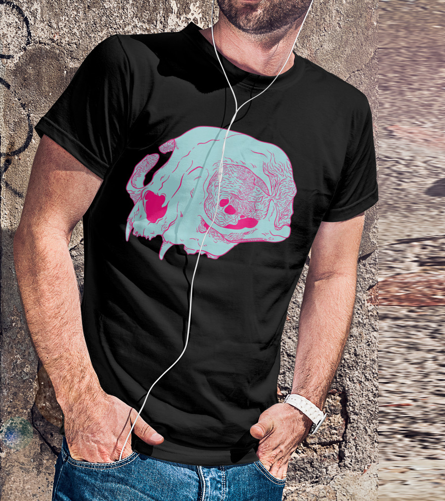Cat Skull Pastel Goth Soft Grunge Hipster Creepy T-Shirt