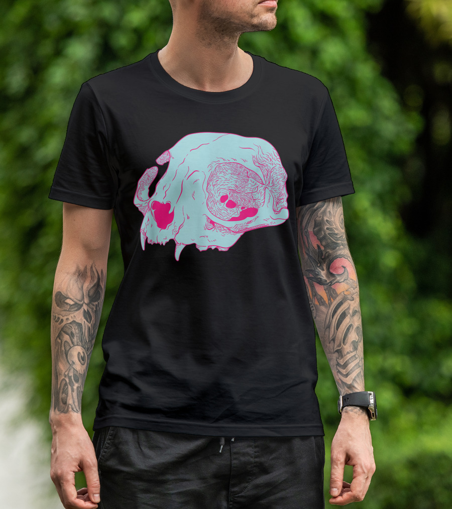 Cat Skull Pastel Goth Soft Grunge Hipster Creepy T-Shirt
