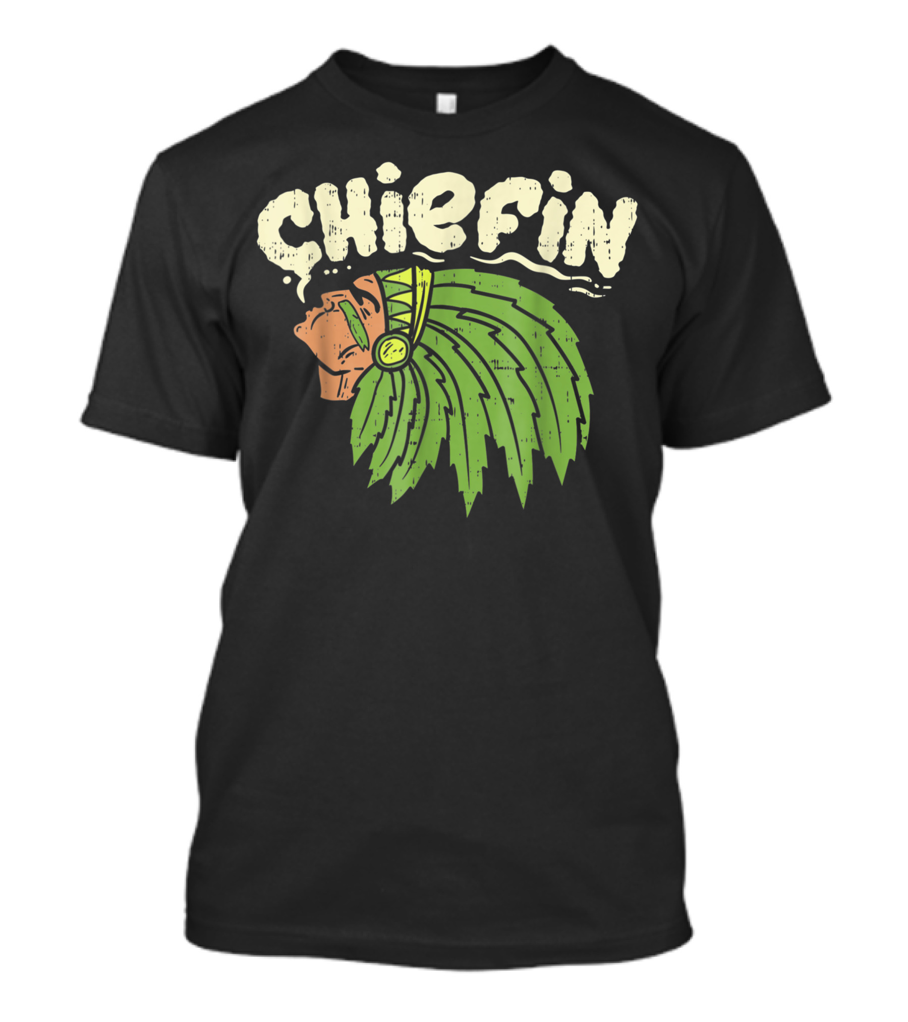 Chiefin Weed Cannabis Marijuana Native Headdress T-Shirt