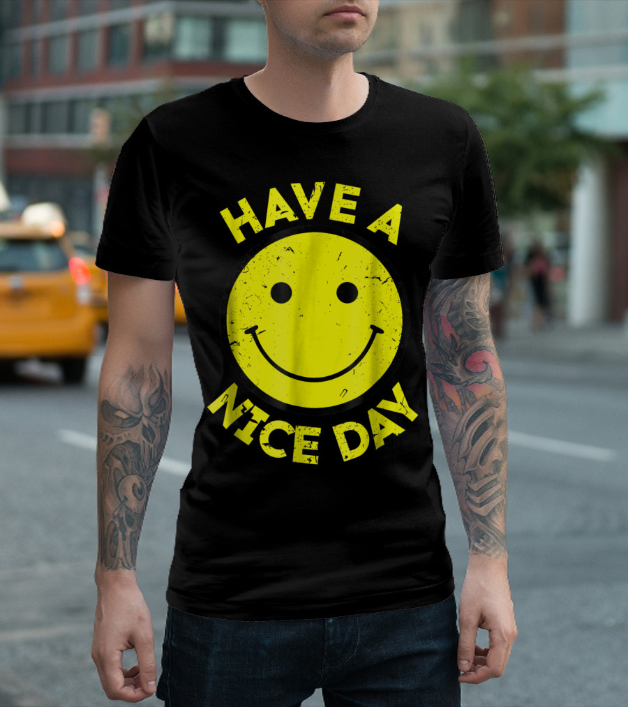 Classic Vintage 70s Have A Nice Day Smiley Face T-Shirt