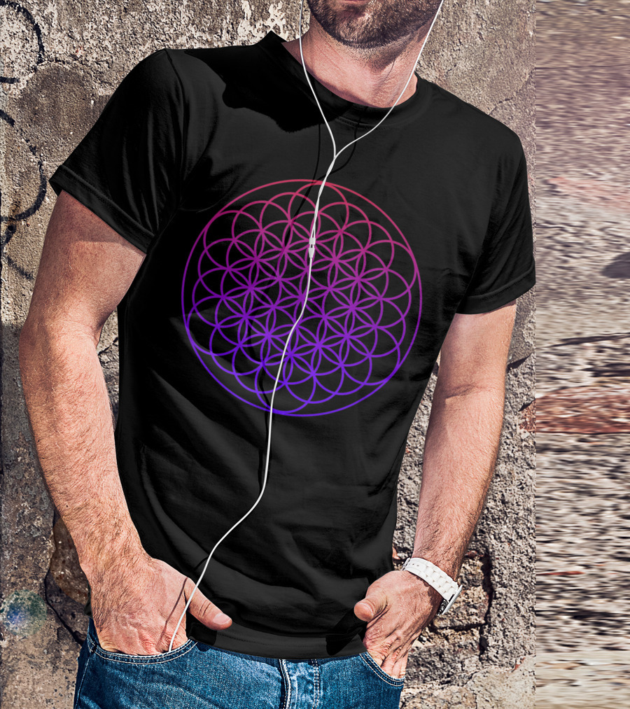 Cool Trippy Sacred Geometry Geometric Repeating Circles Yoga J6 T-Shirt