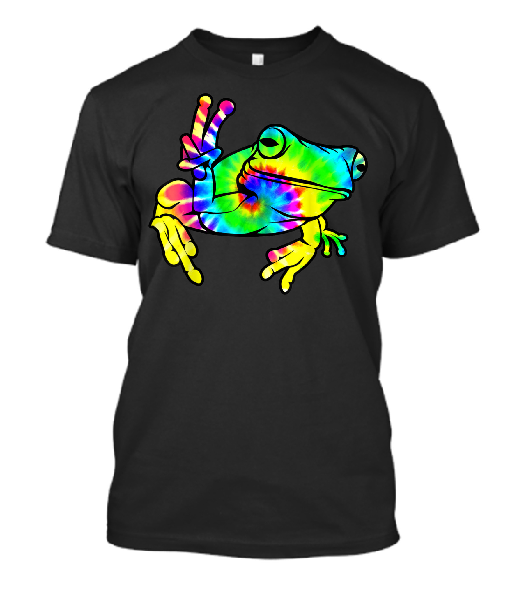 Cool Tie Dye Peace Frog Hippie Tadpole Lover Psychedelic Colorful T-Shirt