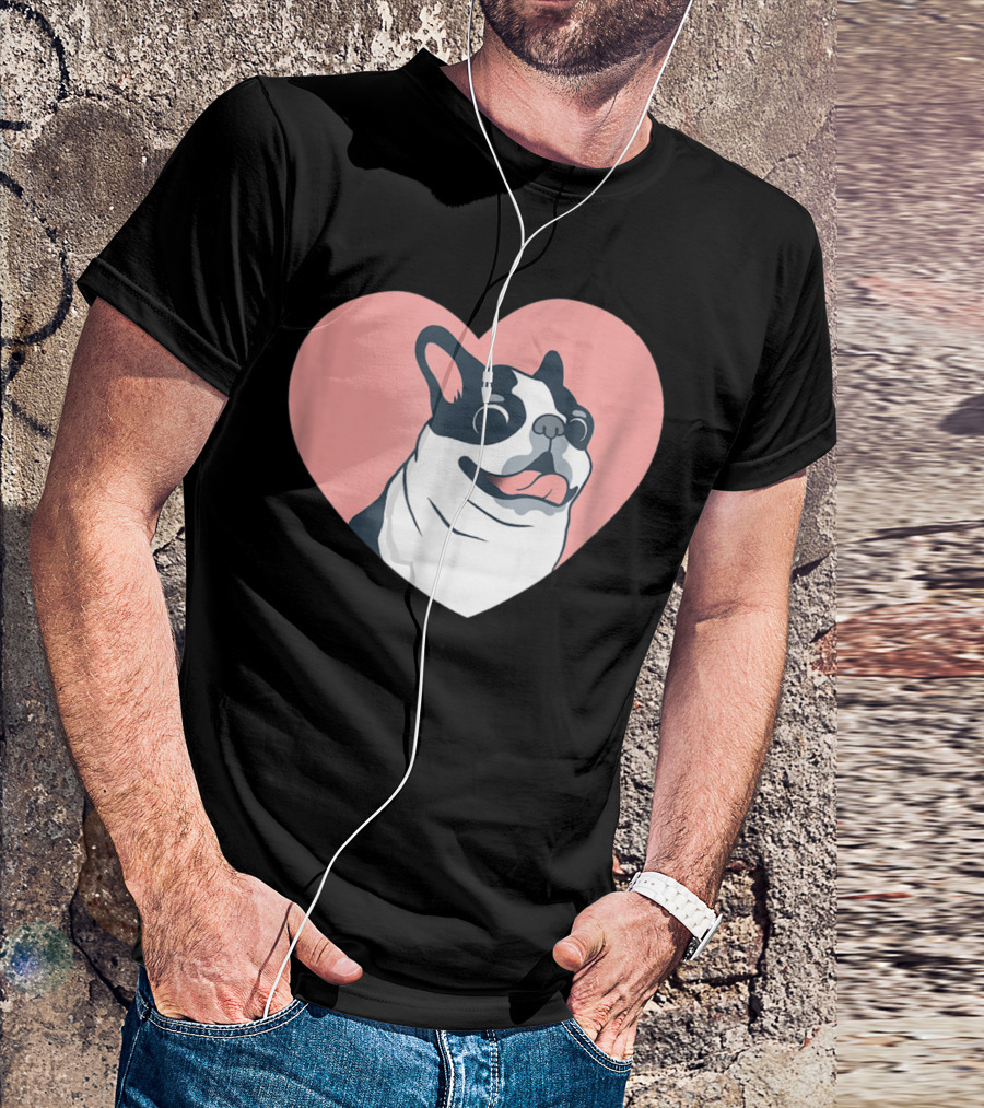 Cute Boston Terrier Dog Heart Love 0K T-Shirt