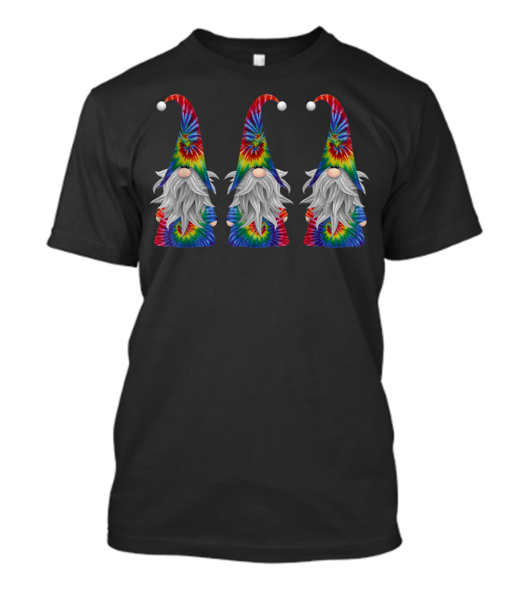 Cute Three Nordic Gnomes Colorful Tie Dye T-Shirt
