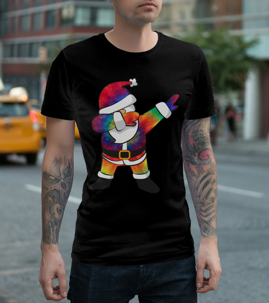 Dabbing Tie Dye Santa Christmas Dab T-Shirt