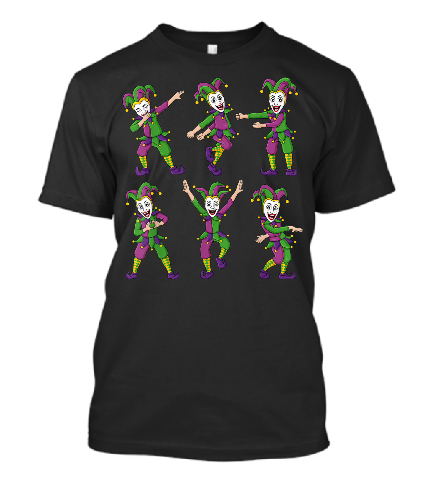 Dancing Jokers Mardi Gras Celebration Jester Figures T-Shirt