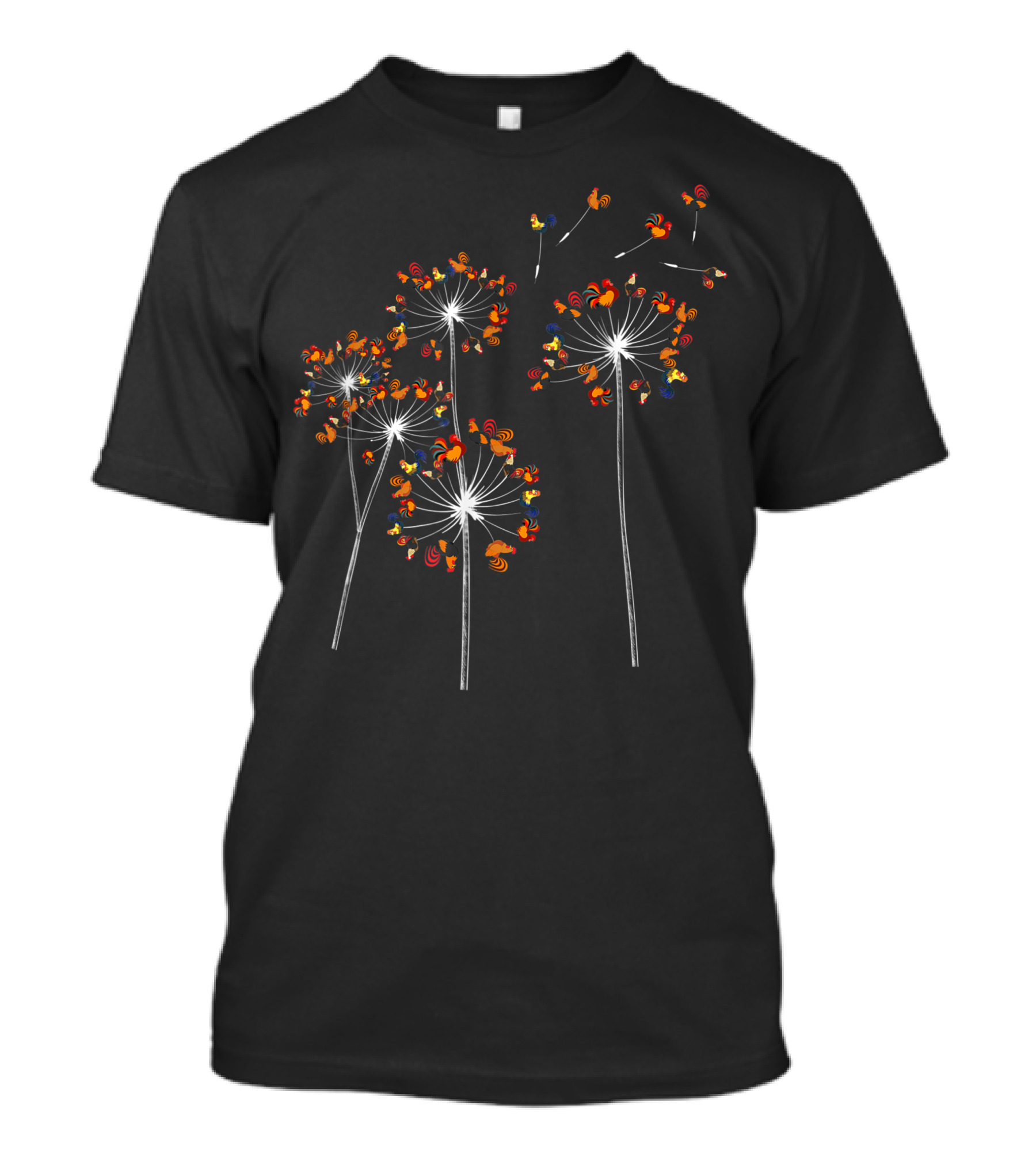 Dandelion Chicken Flower Floral Pattern For Chicken Lovers Christmas T-Shirt