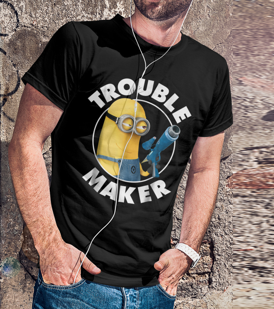 Despicable Me Minions Kevin Trouble Maker Character With Goggle And Blaster T-Shirt