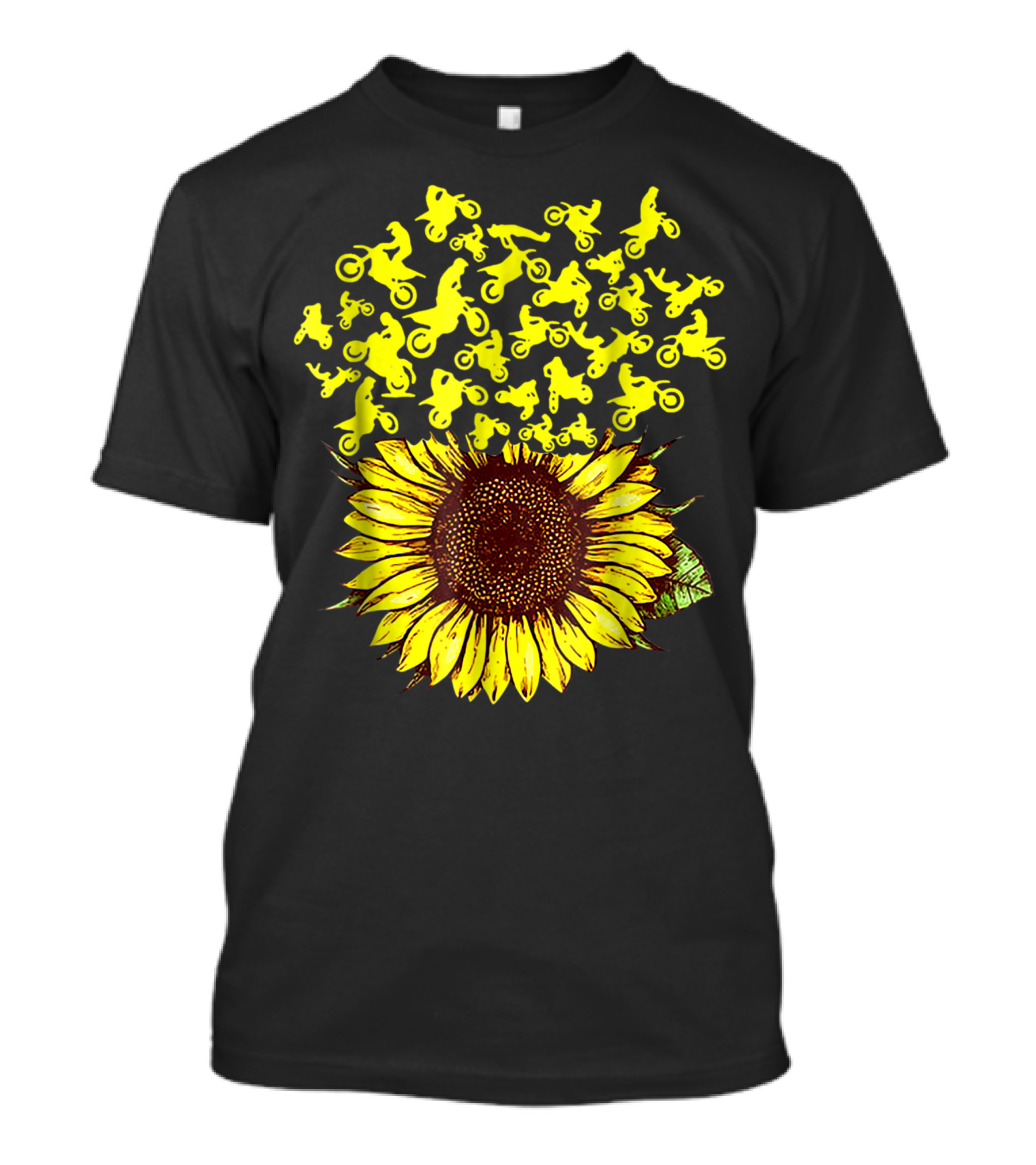 Dirt Bike Sunflower Hippie Sunflower Motocross Blooms T-Shirt
