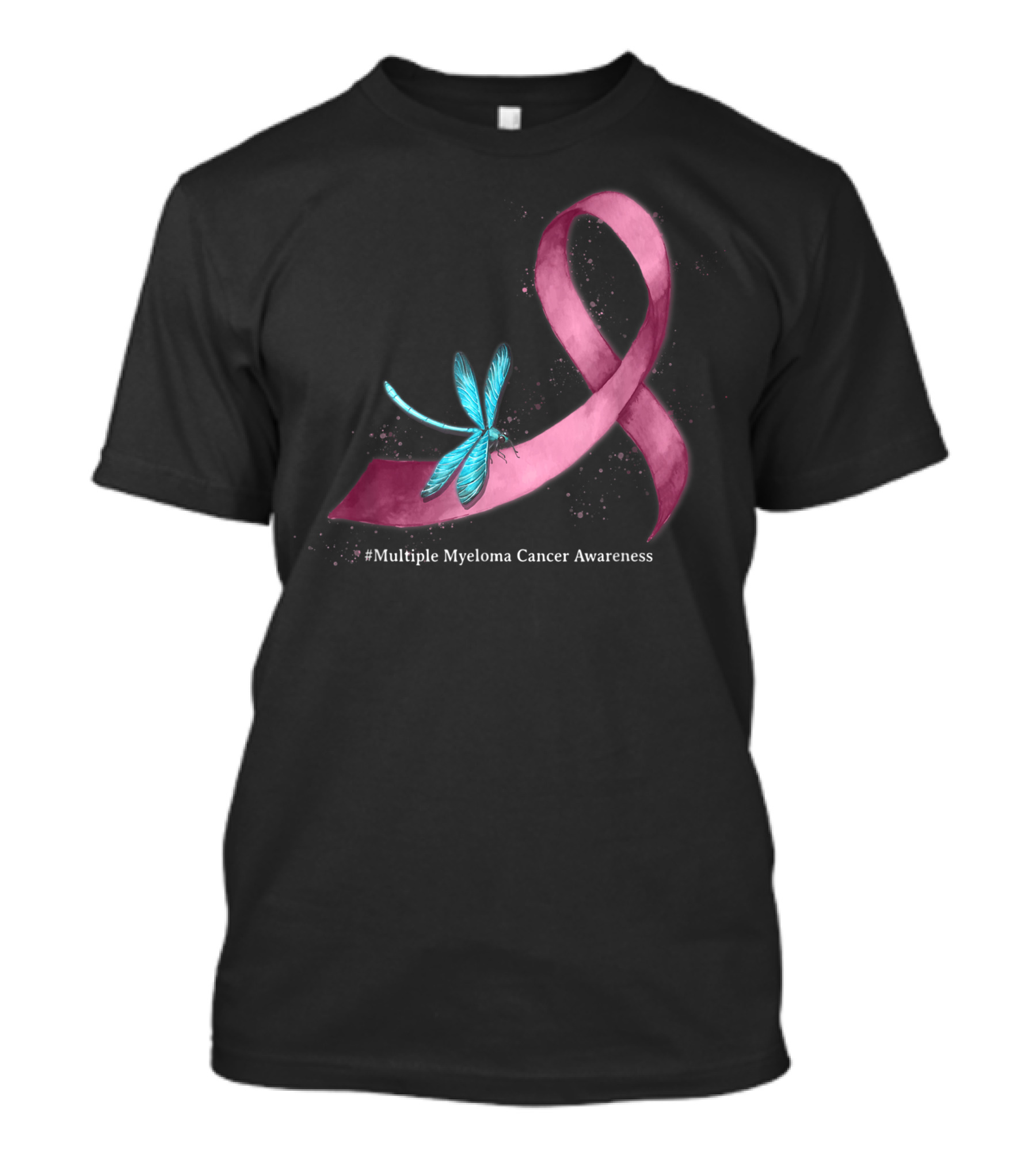 Dragonfly Burgundy Ribbon #Multiple Myeloma Cancer Awareness T-Shirt
