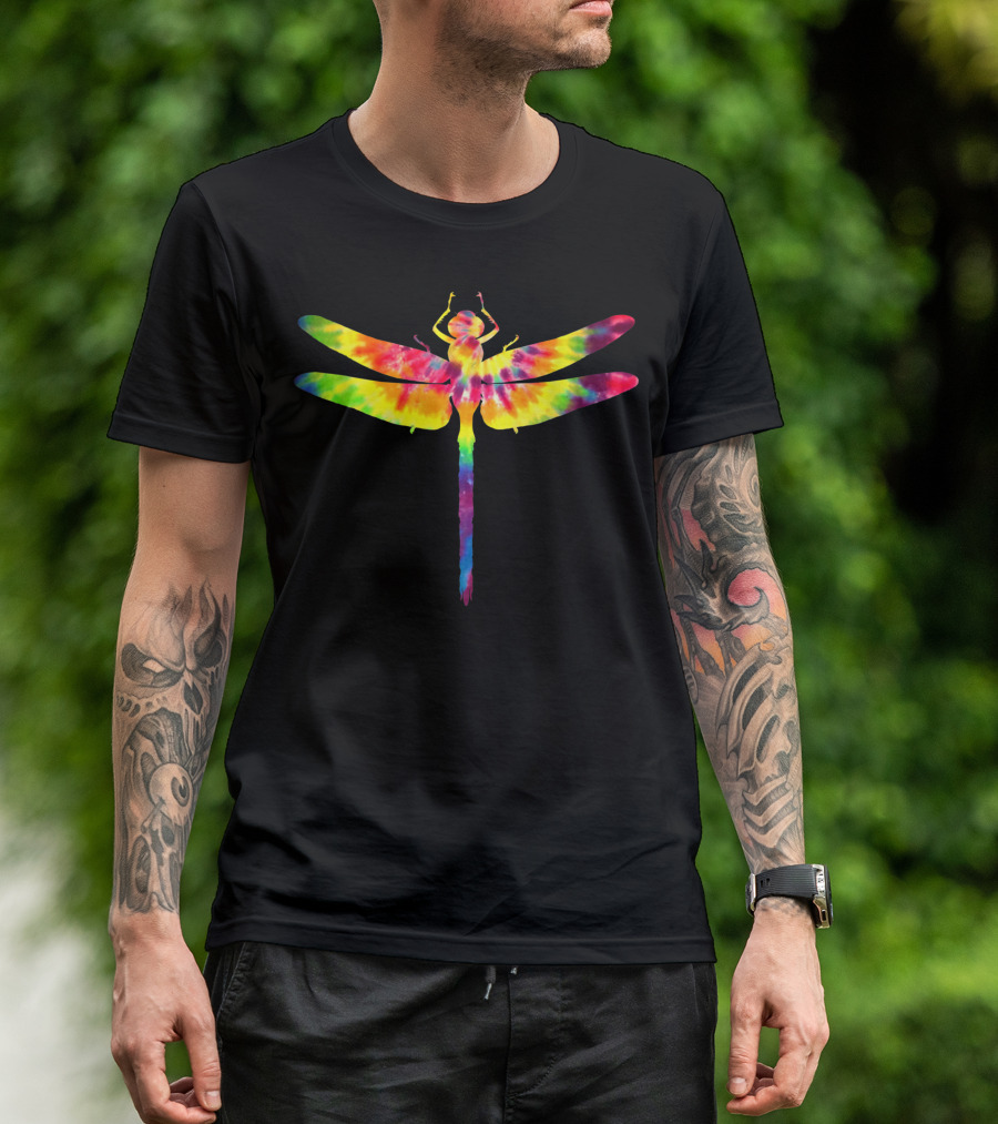 Dragonfly Tie Dye Colorful Flying Insect Rainbow Dragonflies Dye T-Shirt