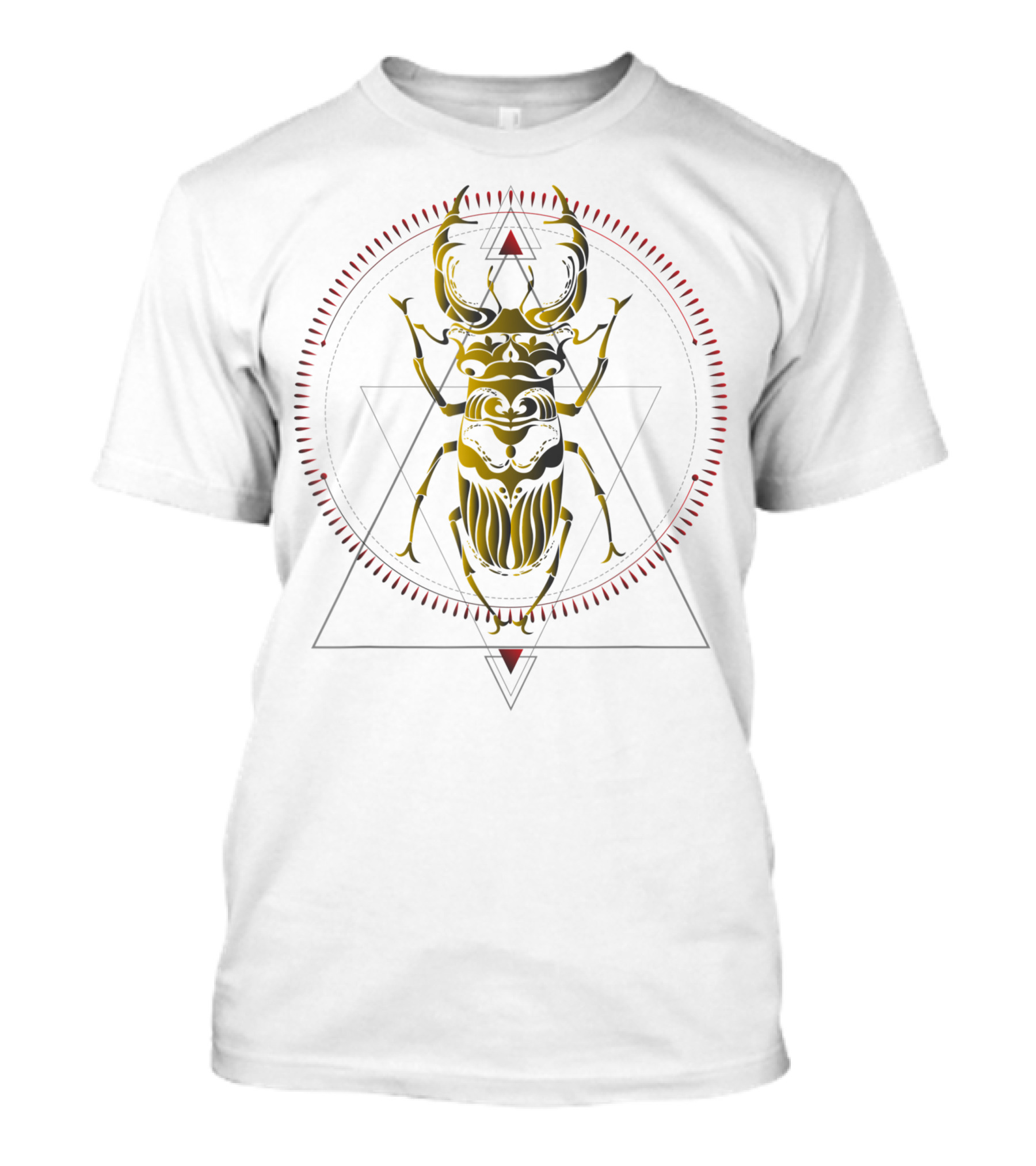 Egyptian Scarab Beetle Sacred Geometry Triangles Xd T-Shirt