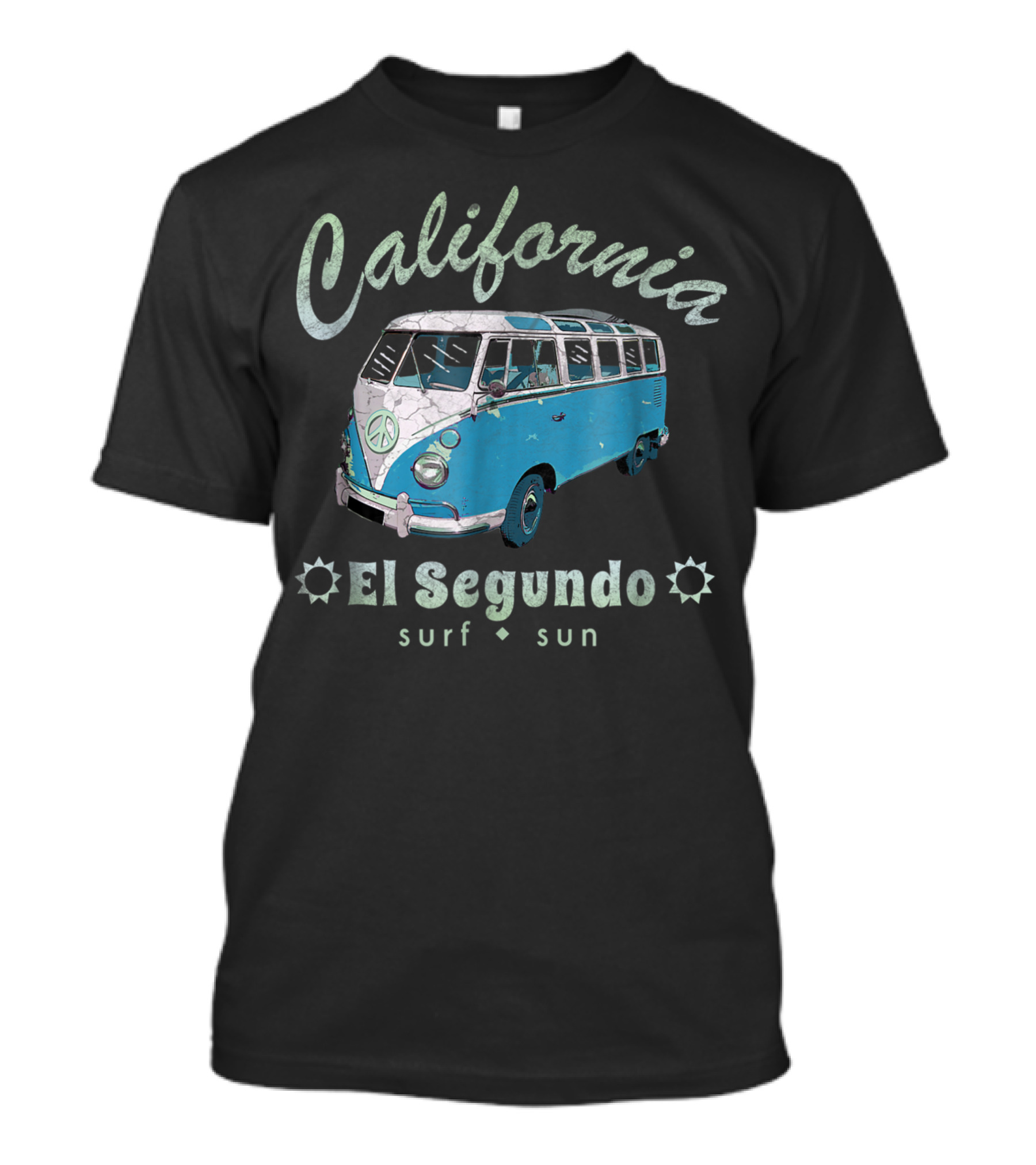 California El Segundo Surf Sun Vintage Surf Van T-Shirt