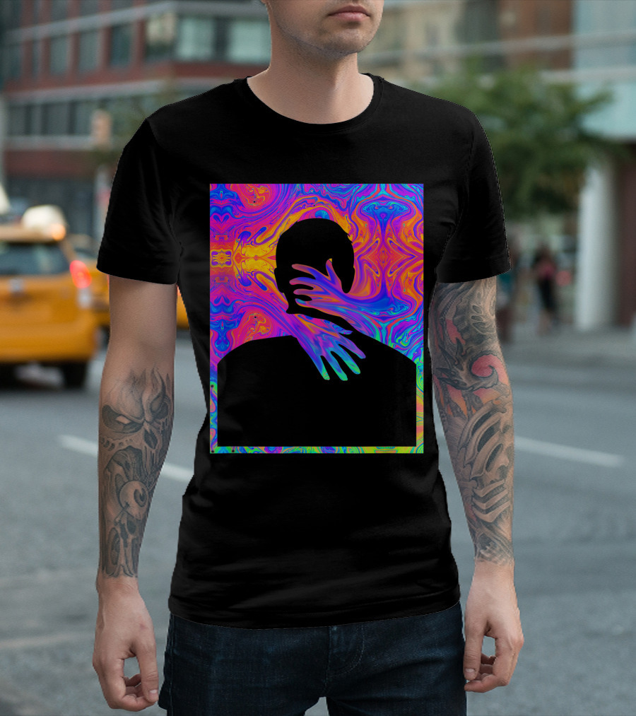 Embracing Colorful Fluid Man Trippy Psychedelic T-Shirt
