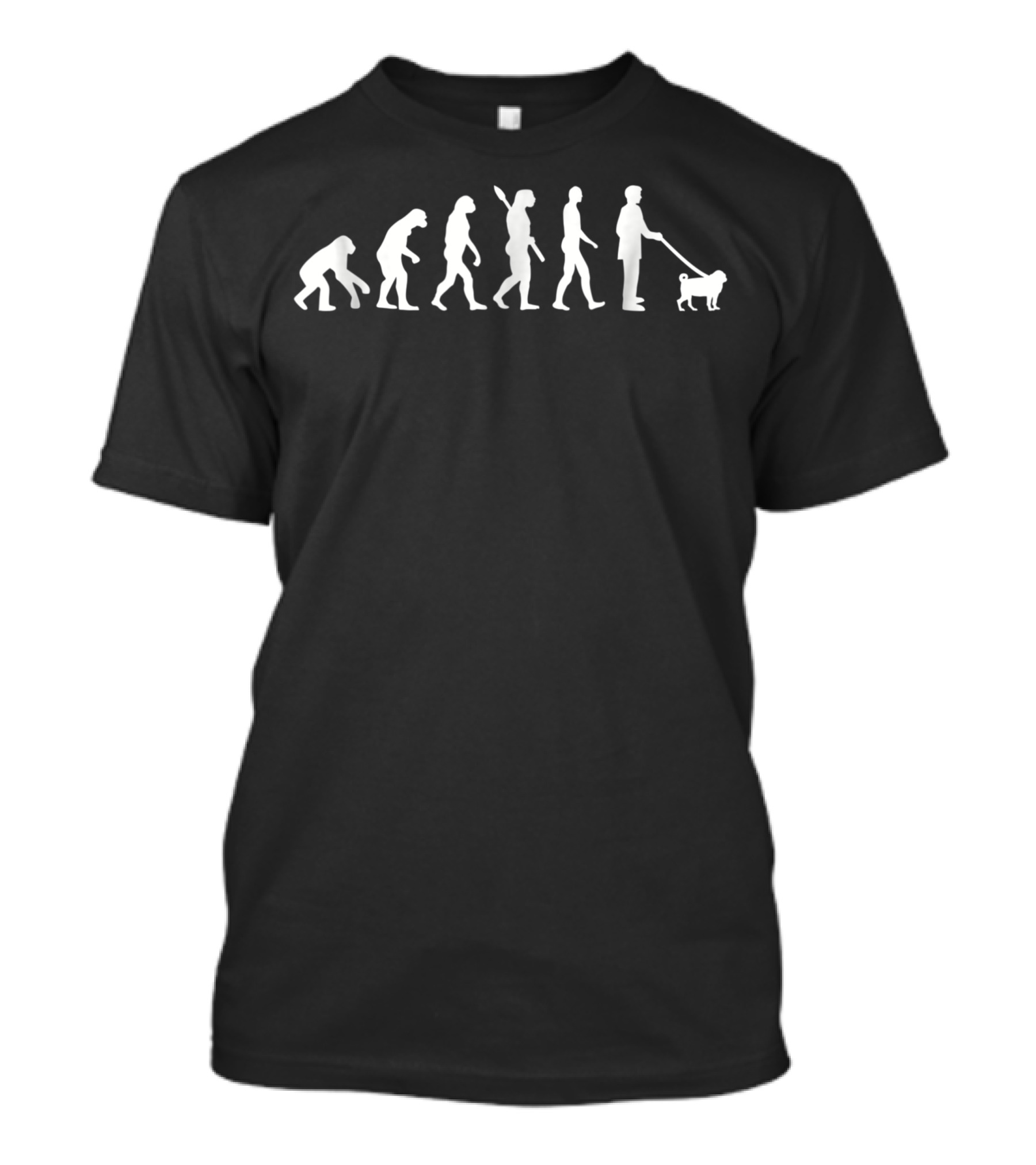 Evolution Pug Walking Man And Dog T-Shirt