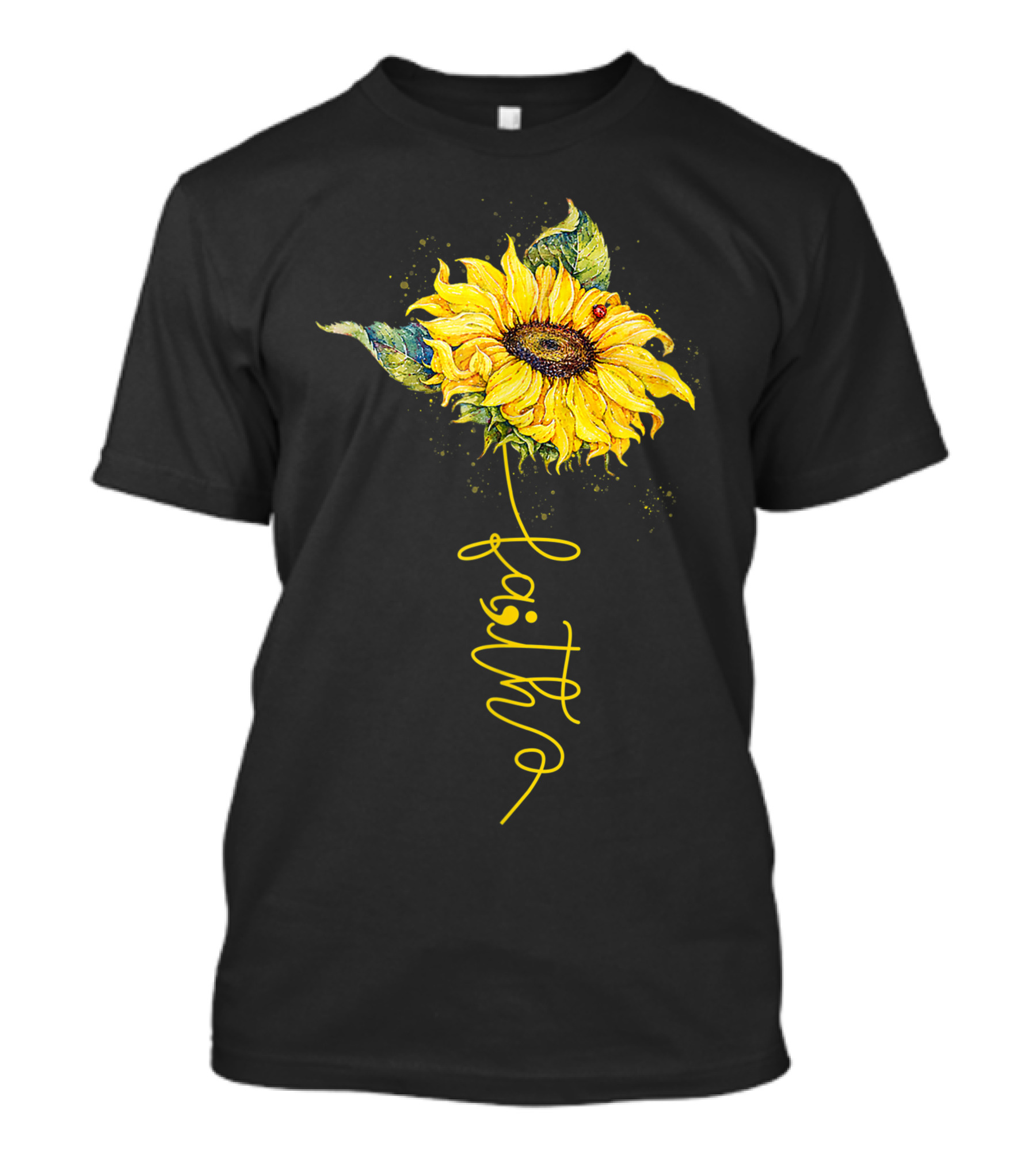 Faith Sunflower Semicolon Support Suicide Prevention T-Shirt