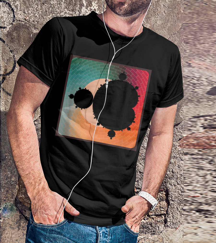 Fractal Mandelbrot Set Style Colorful Geometric Spiral T-Shirt