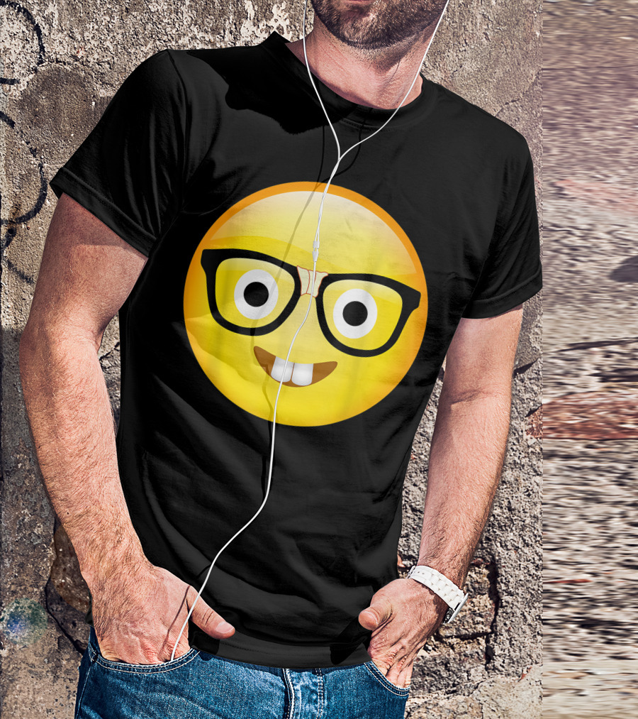 Geek Glasses Emojis Nerd Face Smiley T-Shirt