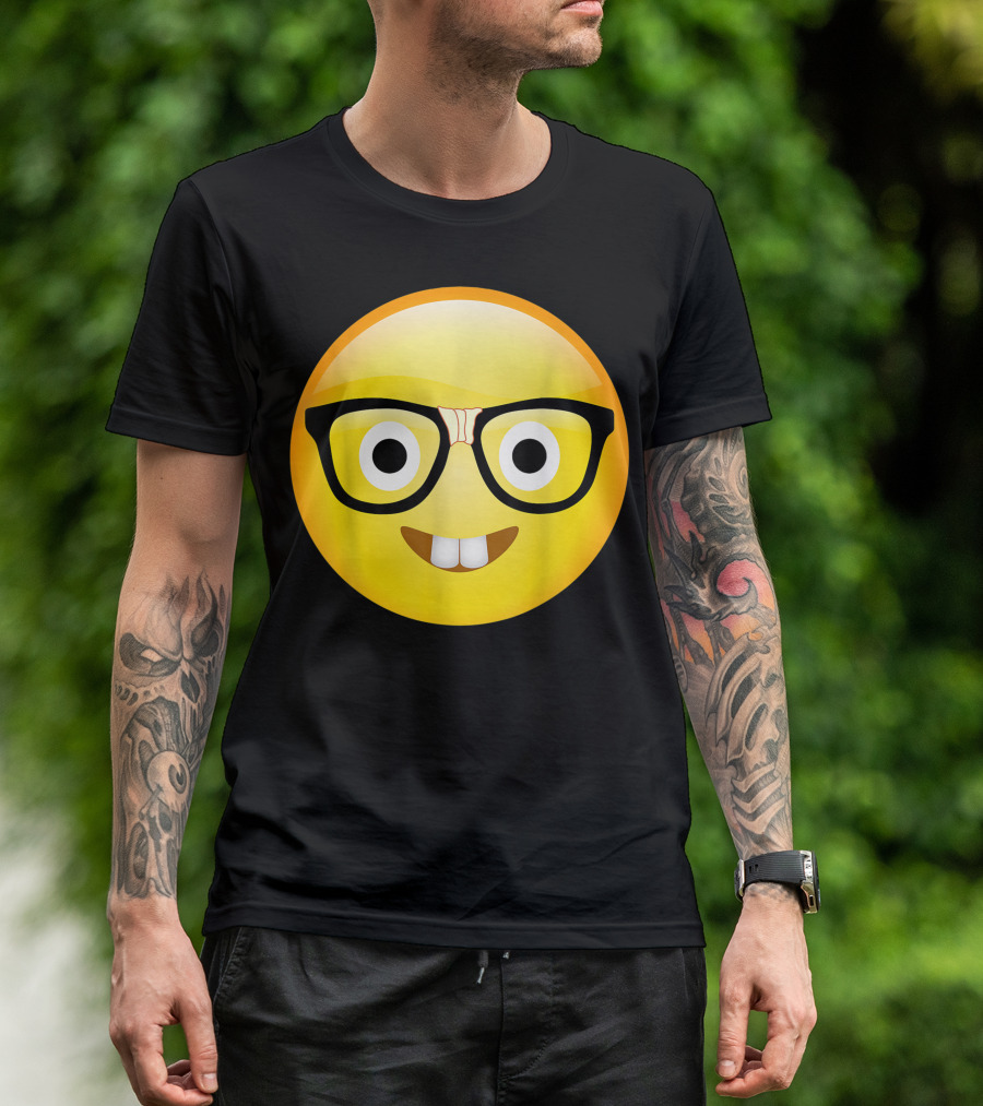 Geek Glasses Emojis Nerd Face Smiley T-Shirt