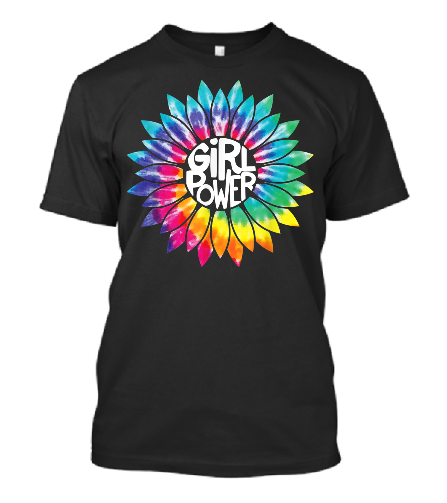 Girl Power Flower Tie Dye Hippie Rainbow Empowerment T-Shirt