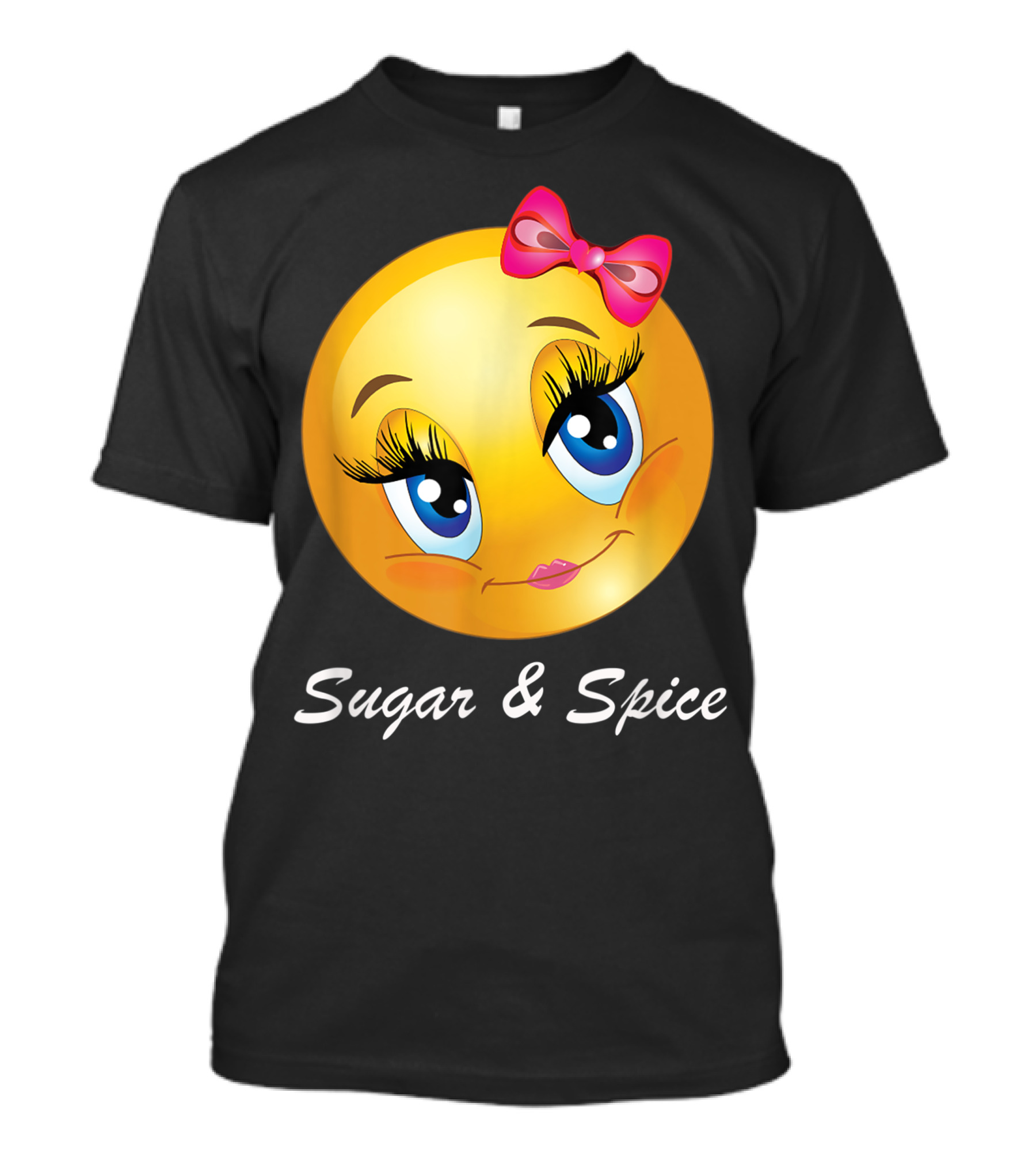 Sugar And Spice Cute Emoji Blue Eyes Pink T-Shirt