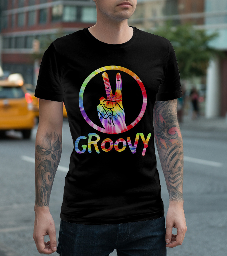 Groovy 70s Tie Dye Peace Sign Vintage 70s T-Shirt
