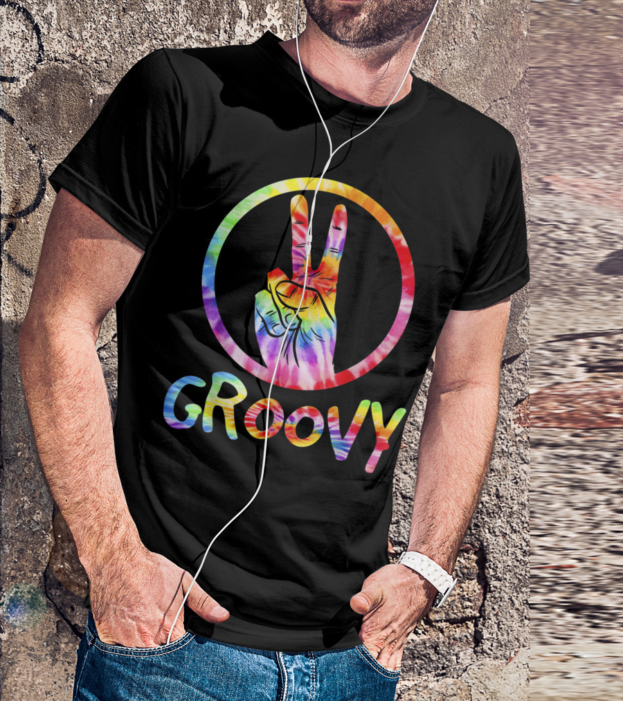 Groovy 70s Tie Dye Peace Sign Vintage 70s T-Shirt