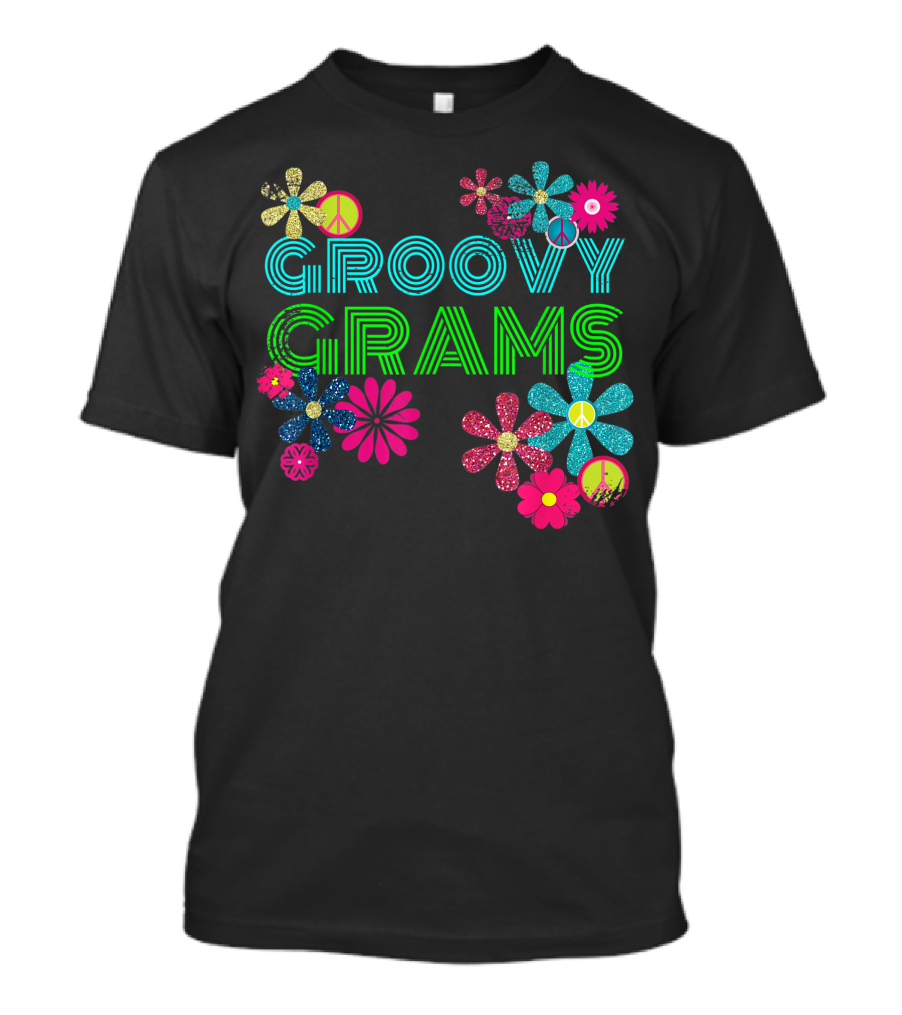 Groovy Grams Vibrant Hippie Flower Peaceful Blossom T-Shirt
