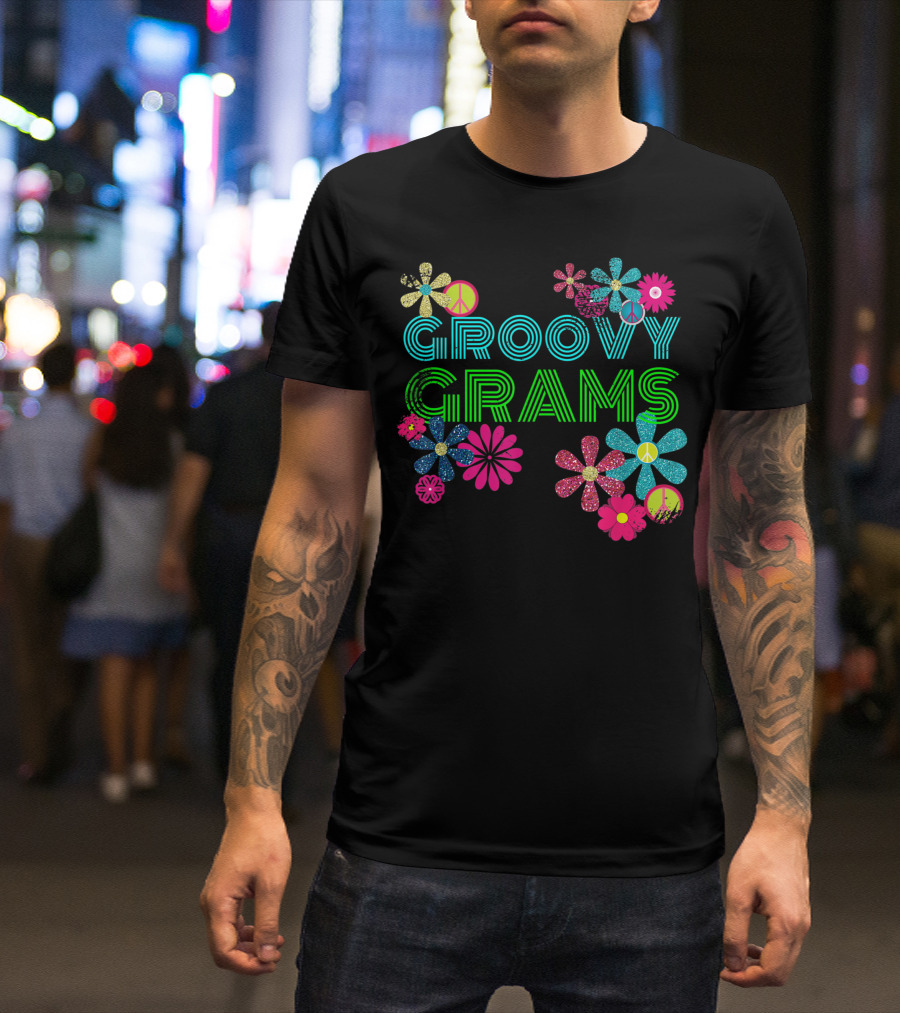 Groovy Grams Vibrant Hippie Flower Peaceful Blossom T-Shirt