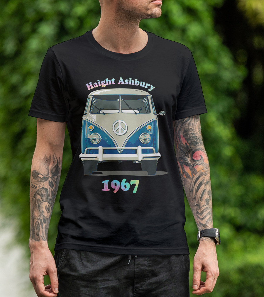 Haight Ashbury 1967 Peace Symbol Van T-Shirt