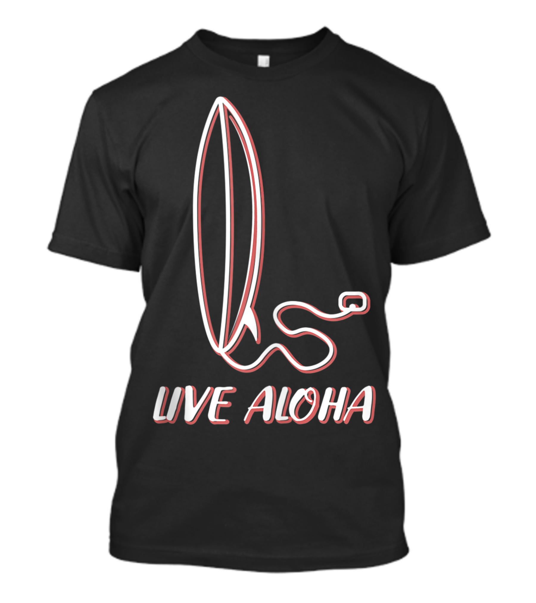 Live Aloha Surfing Hawaii Beach Wave Surfer Hippie Traveler T-Shirt