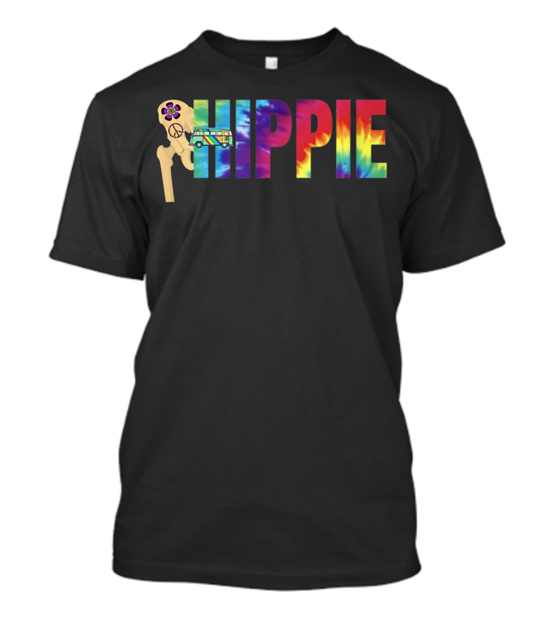 Hippie Surgery Recovery Tie-Dye Hip Replacement Peace Bus T-Shirt