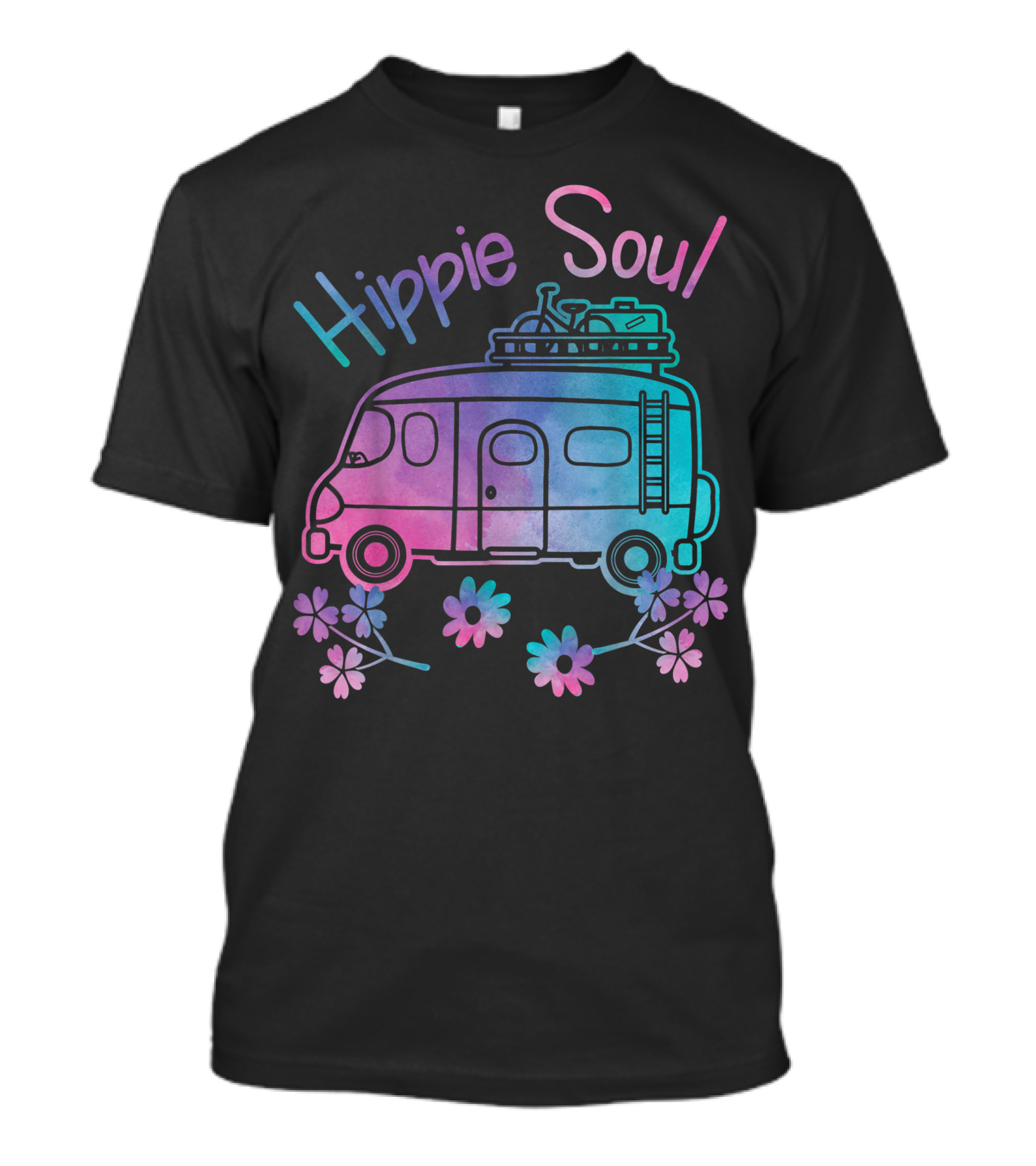 Hippie Soul Tie Dye Van With Flower Accents T-Shirt