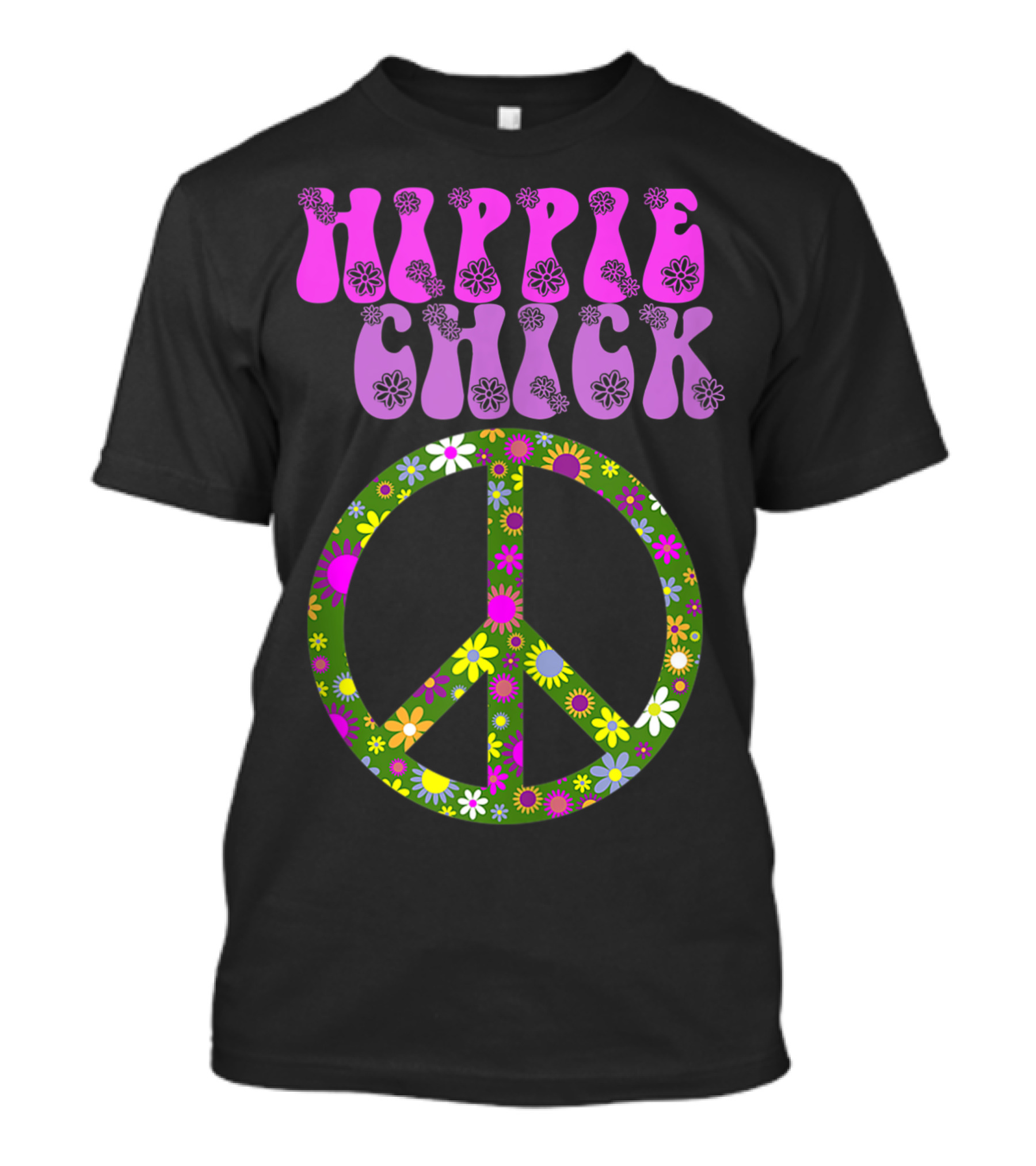 Hippie Chick Floral Peace Women's Graphic P7 T-Shirt