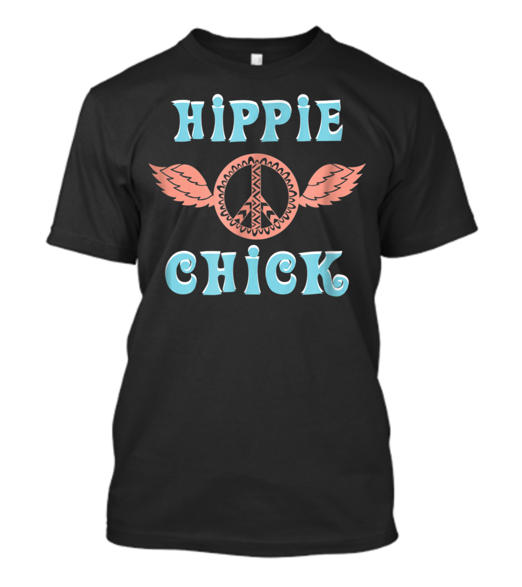 Hippie Chick Peace Sign Wings Gypsy Boho T-Shirt