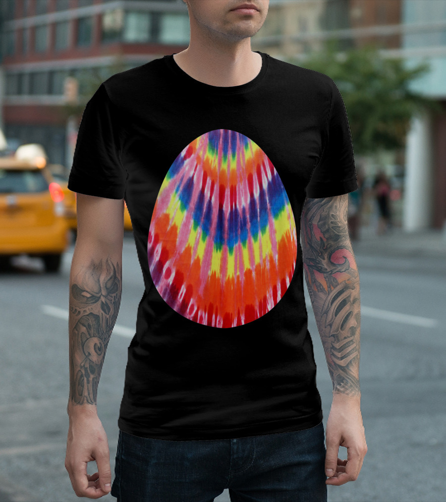Hippie Easter Tie Dye Easter Egg Pattern Colorful Psychedelic T-Shirt