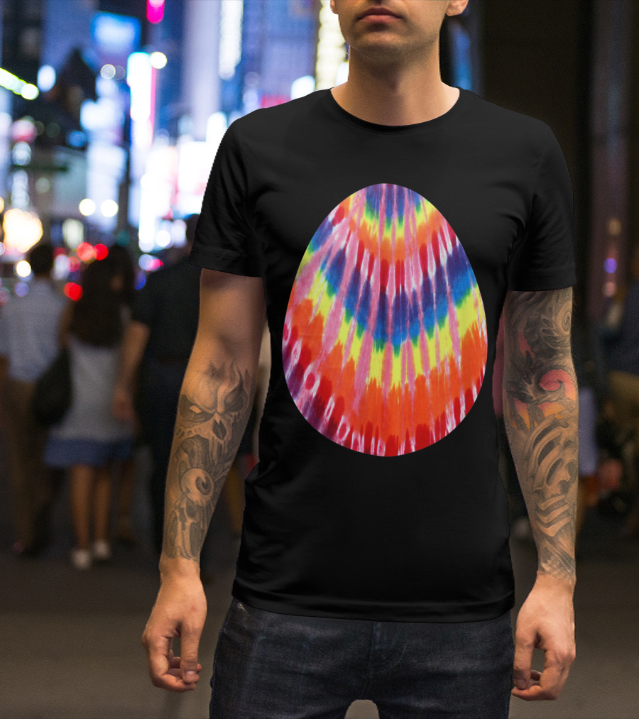 Hippie Easter Tie Dye Easter Egg Pattern Colorful Psychedelic T-Shirt