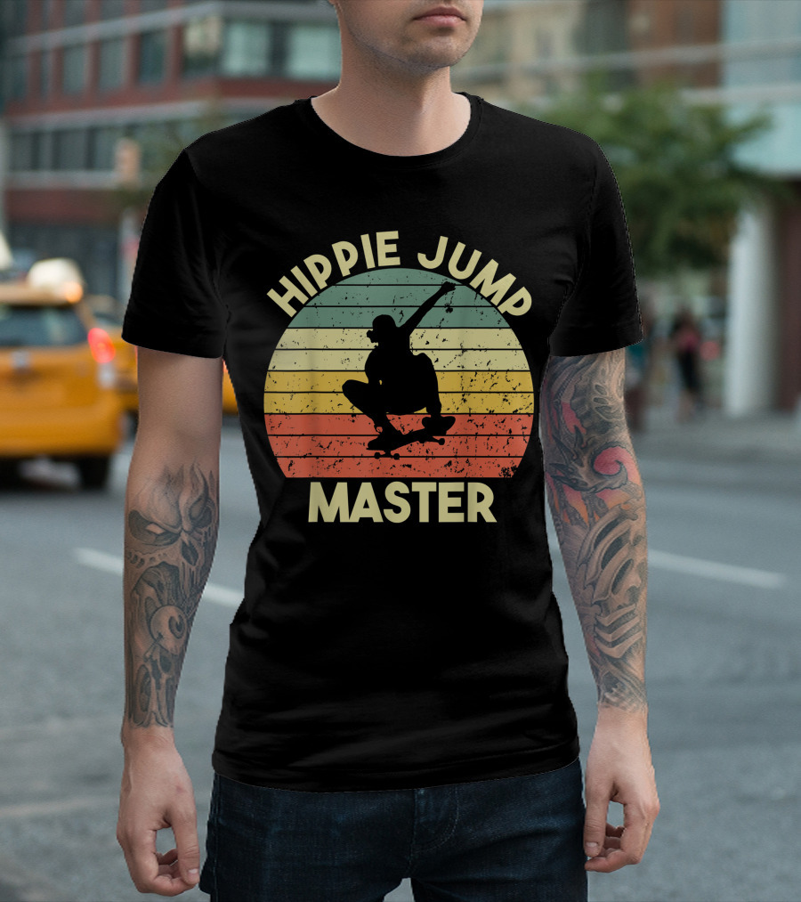 Hippie Jump Master Vintage Skateboarding Trick T-Shirt