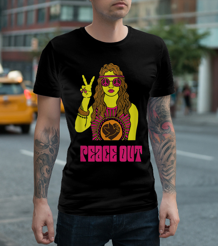 Peace Out Hippie Tie-Dye Vibes Fashion 60s T-Shirt