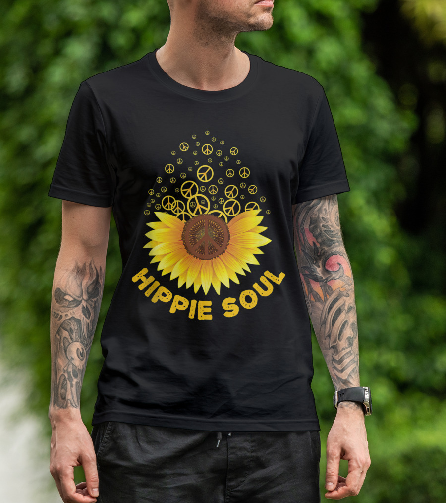 Hippie Soul Peace Sunflower Vintage Hippies Costume T-Shirt