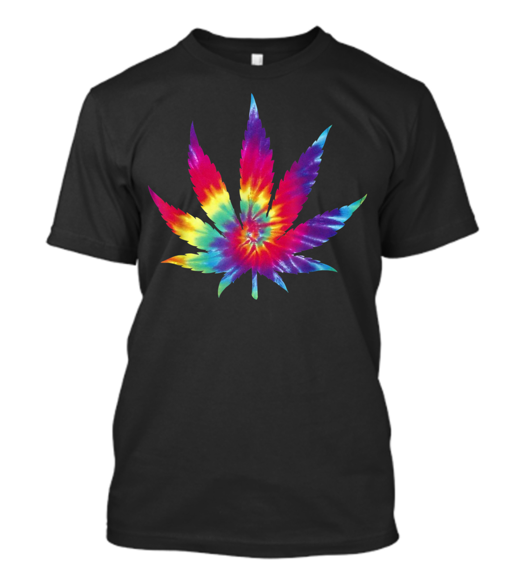 Hippie Tie Dye Weed Leaf Colorful Psychedelic T-Shirt