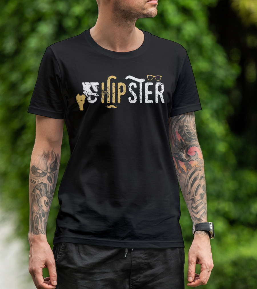 Hipster Hip Replacement Get Well New Hip Surgery Glasses Mustache T-Shirt