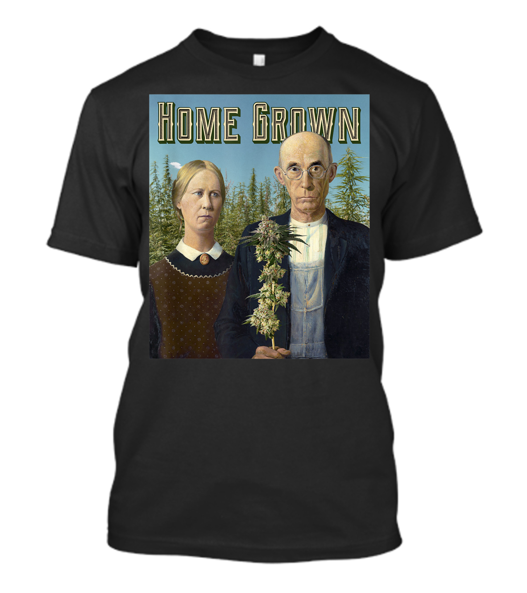 Home Grown Marijuana Growers Unite Weed Pot 420 Wy Retro Iconic T-Shirt
