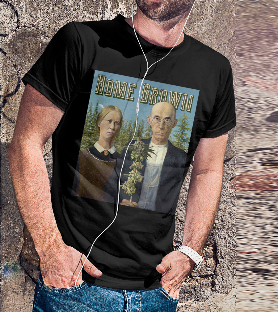 Home Grown Marijuana Growers Unite Weed Pot 420 Wy Retro Iconic T-Shirt