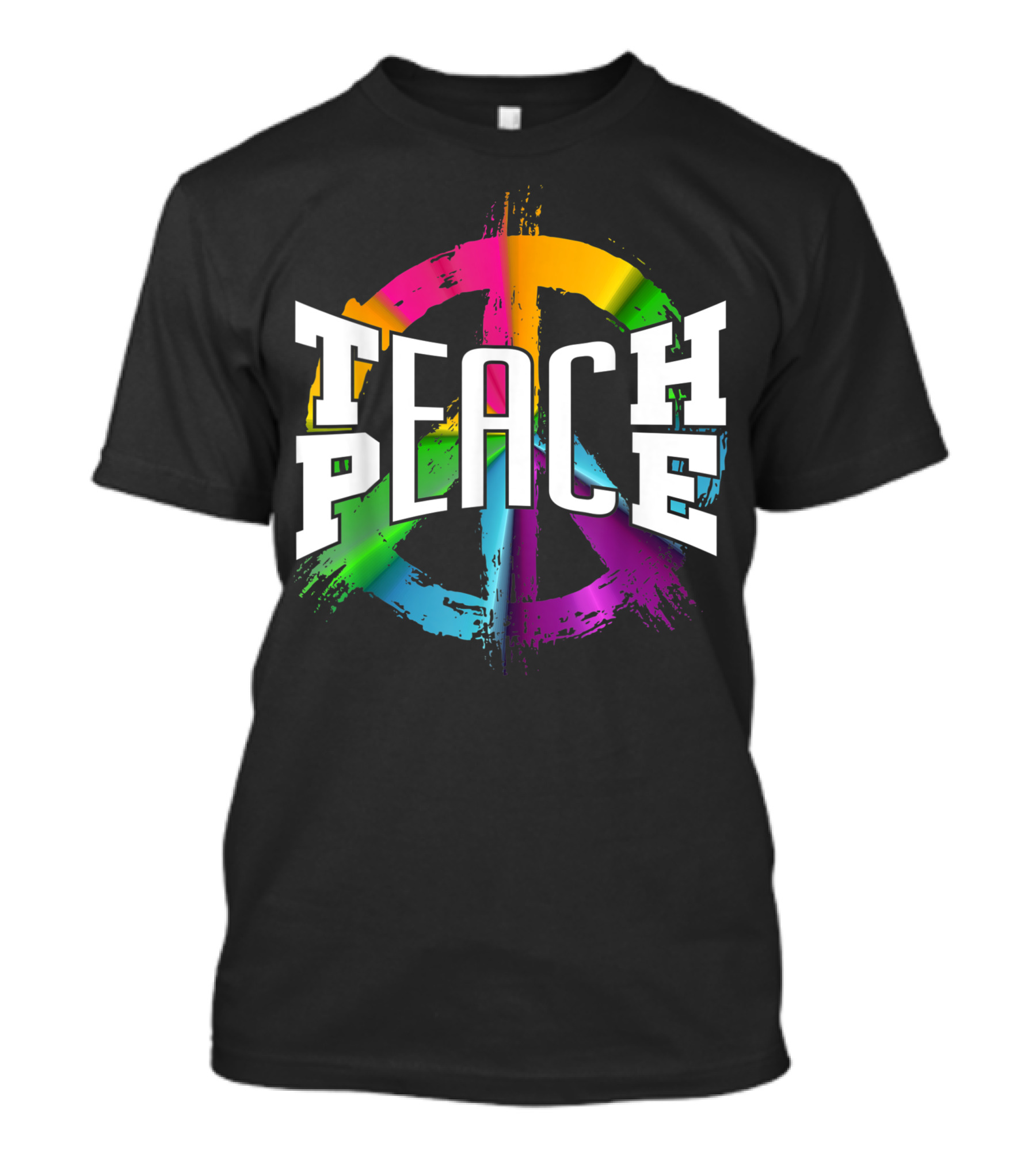 Teach Peace Rainbow Hippie Freedom Day T-Shirt